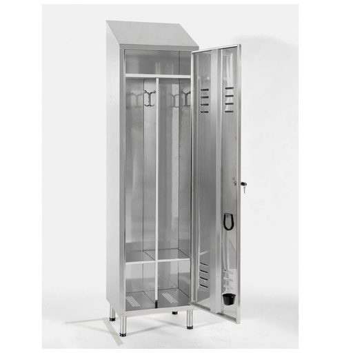 [E102] Garderobna omara INOX | AISI 441 | 1780-1980x500x400 mm | 1+1 vrata | E102